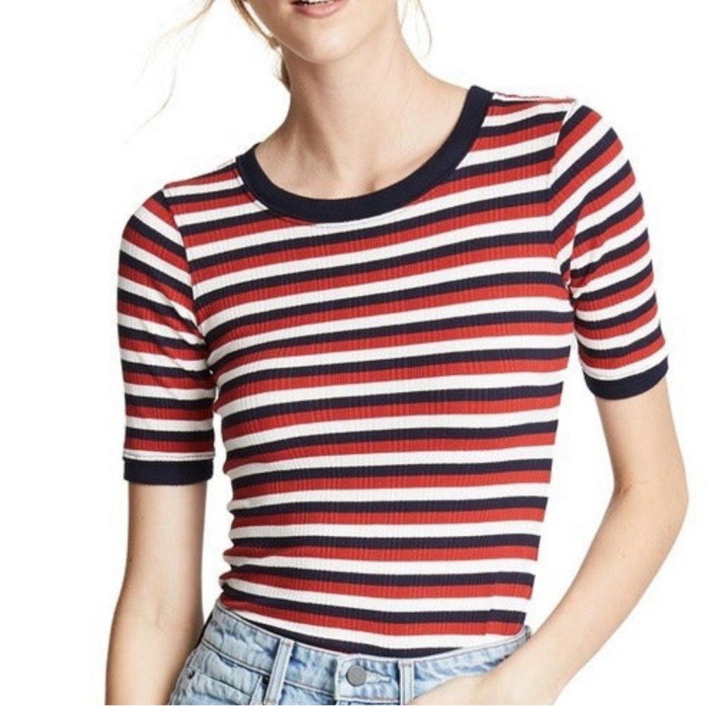 Current/Elliott Dorothea ribbed striped shirt